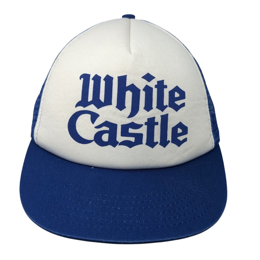 White Castle Snapback Trucker Hat Blue One Size Adjustable Mesh Back Polyester